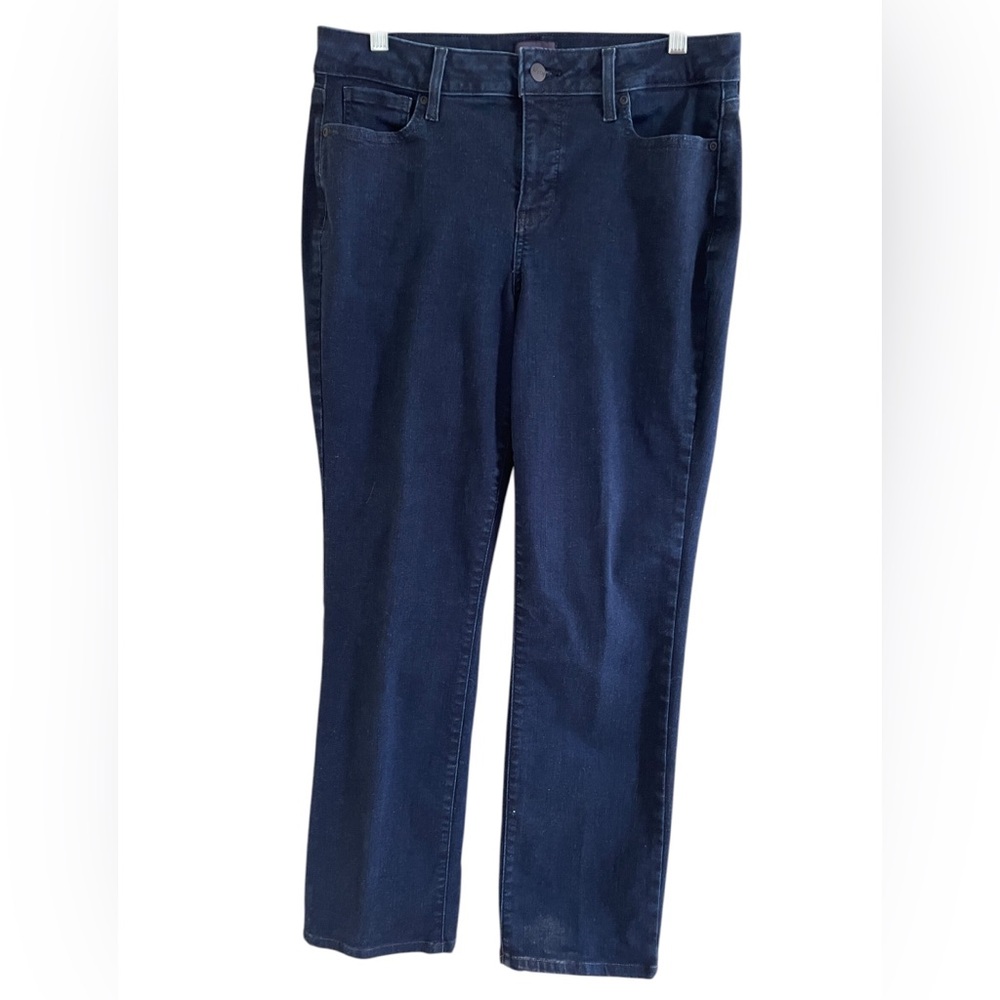 NYDJ MARILYN STRAIGHT LEG JEANS DARK NAVY WASH Size 10 Never Worn Like New - Picture 6 of 14